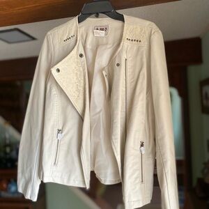 Cream Lace-Accent Women's Jacket